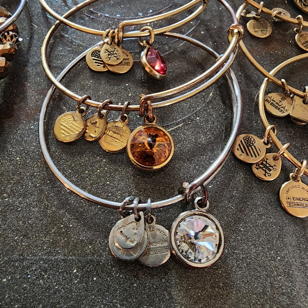 Alex & Ani jewelry lot 22 bangle charm bracelets silver & Gold tone
