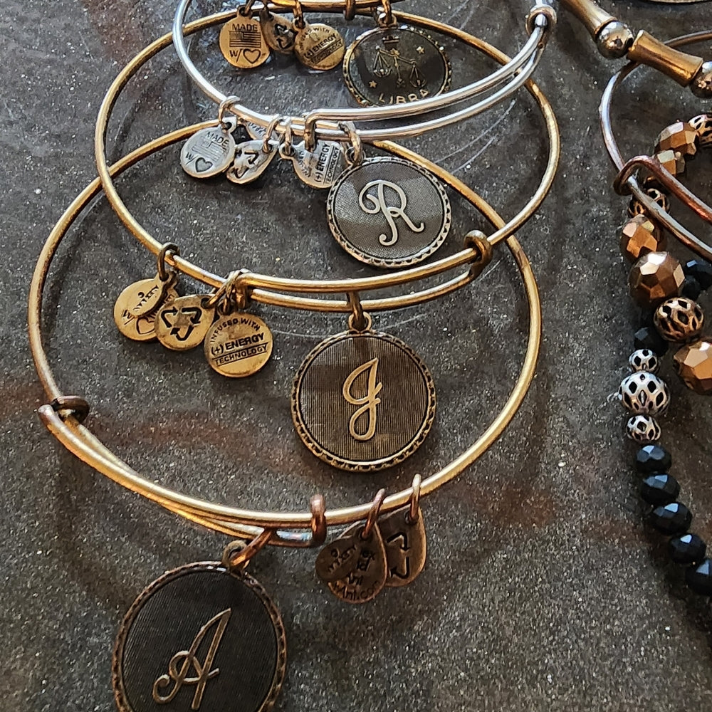 Alex & Ani jewelry lot 22 bangle charm bracelets silver & Gold tone