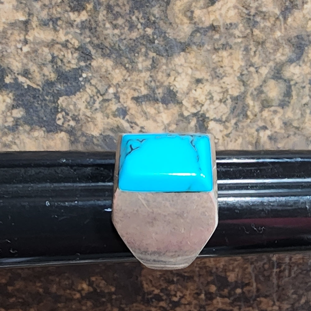 Sterling silver turquoise heavy quality ring size 9.5  vintage jewelry unisex