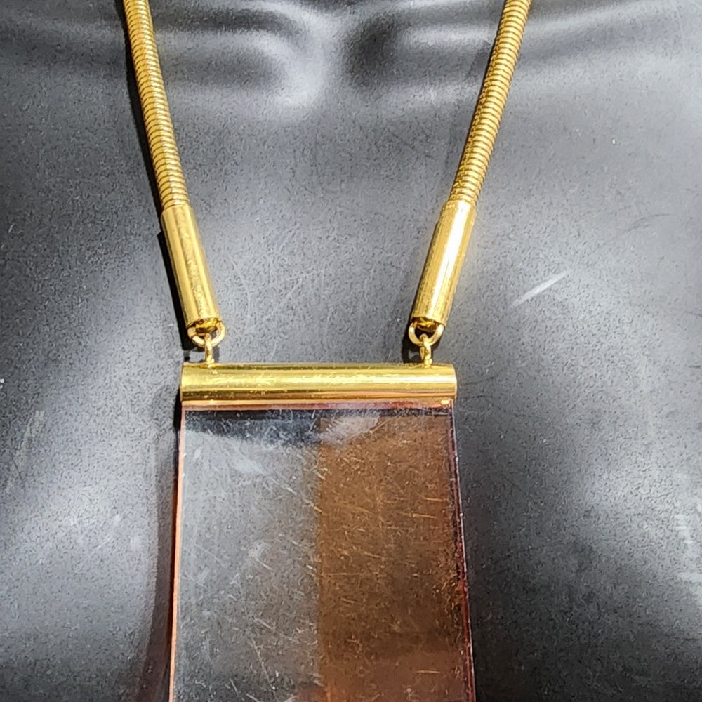 Lanvin style the Eleanor lucite orange lucite chunky runway necklace Jules Reid