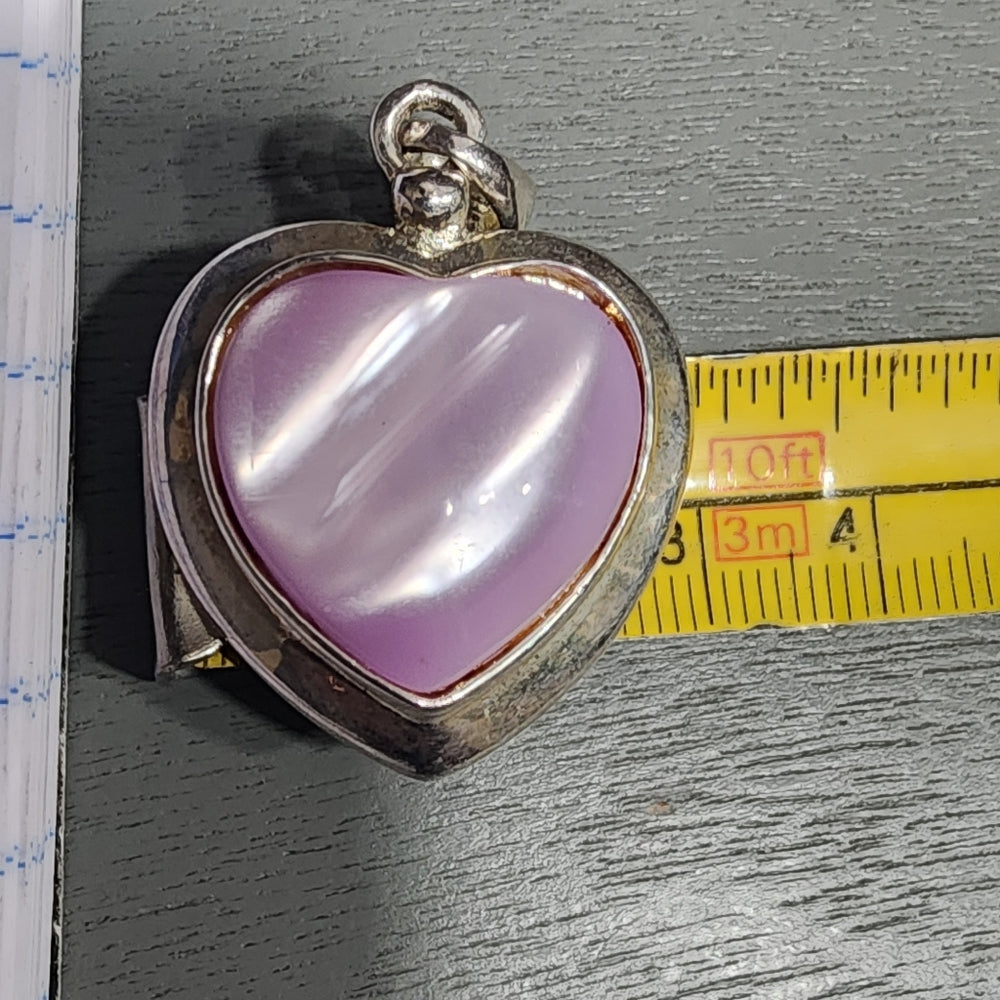 Pink heart necklace pendant. Fashion jewelry