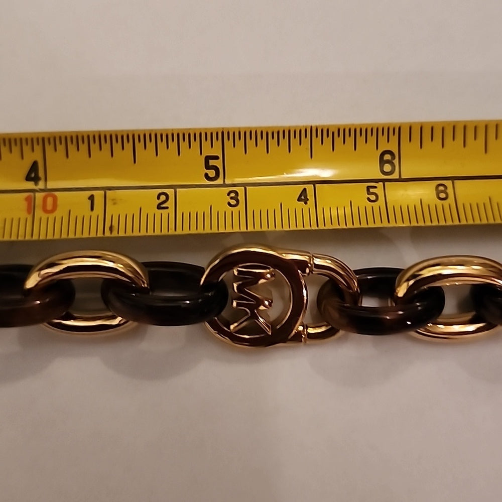 Micheal Kors MK Logo Signature  gold tone link bracelet designer jewelry