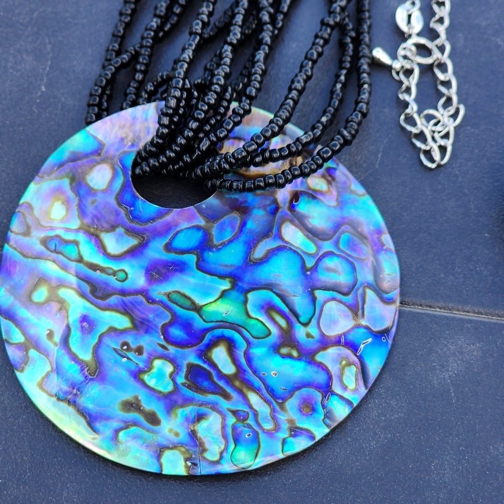 Bundle lot Abalone pendant necklaces costume fashion jewelry 1 sterling silver