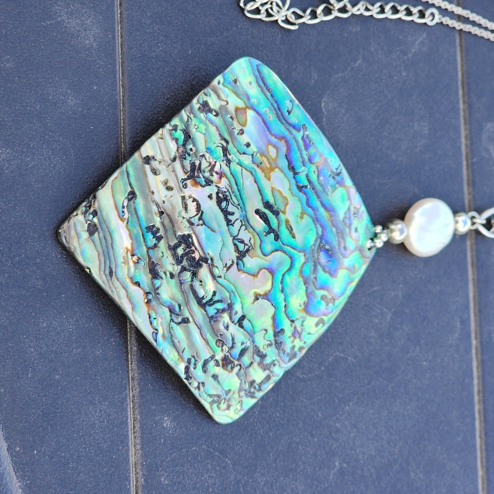 Bundle lot Abalone pendant necklaces costume fashion jewelry 1 sterling silver
