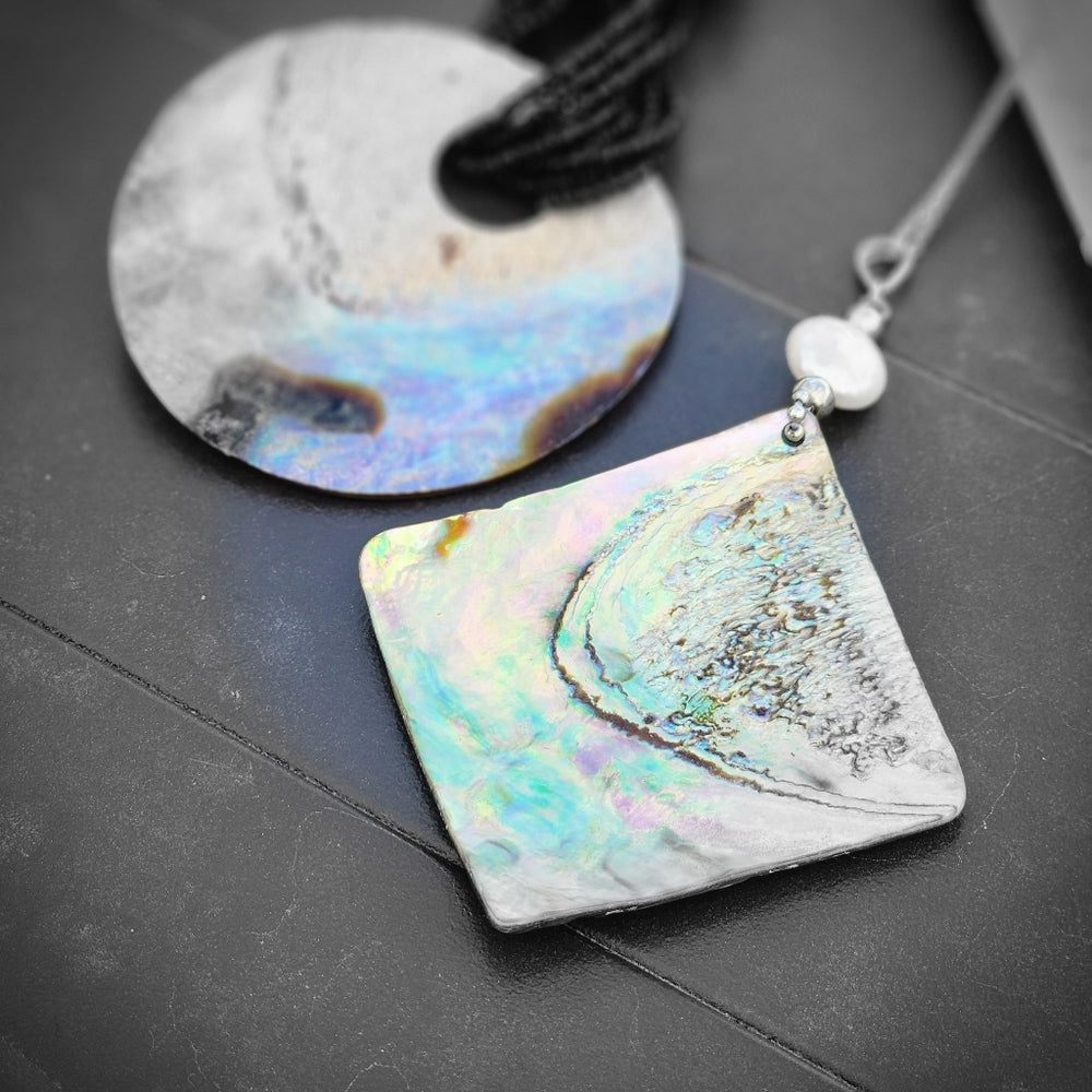 Bundle lot Abalone pendant necklaces costume fashion jewelry 1 sterling silver