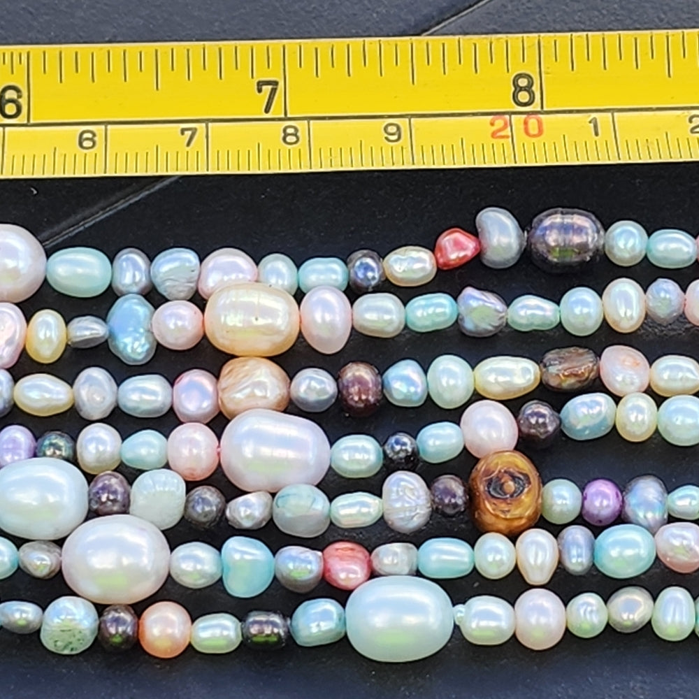 6 strand Real Pearls sterling silver clasp choker necklace fine jewelry