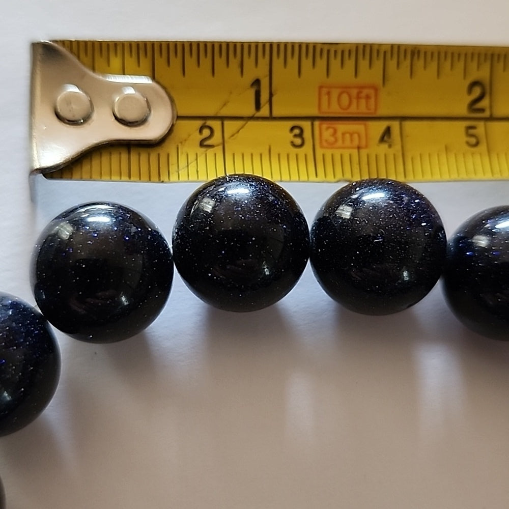 Natural blue sandstone beaded love stretch bracelet fashion costume jewelry