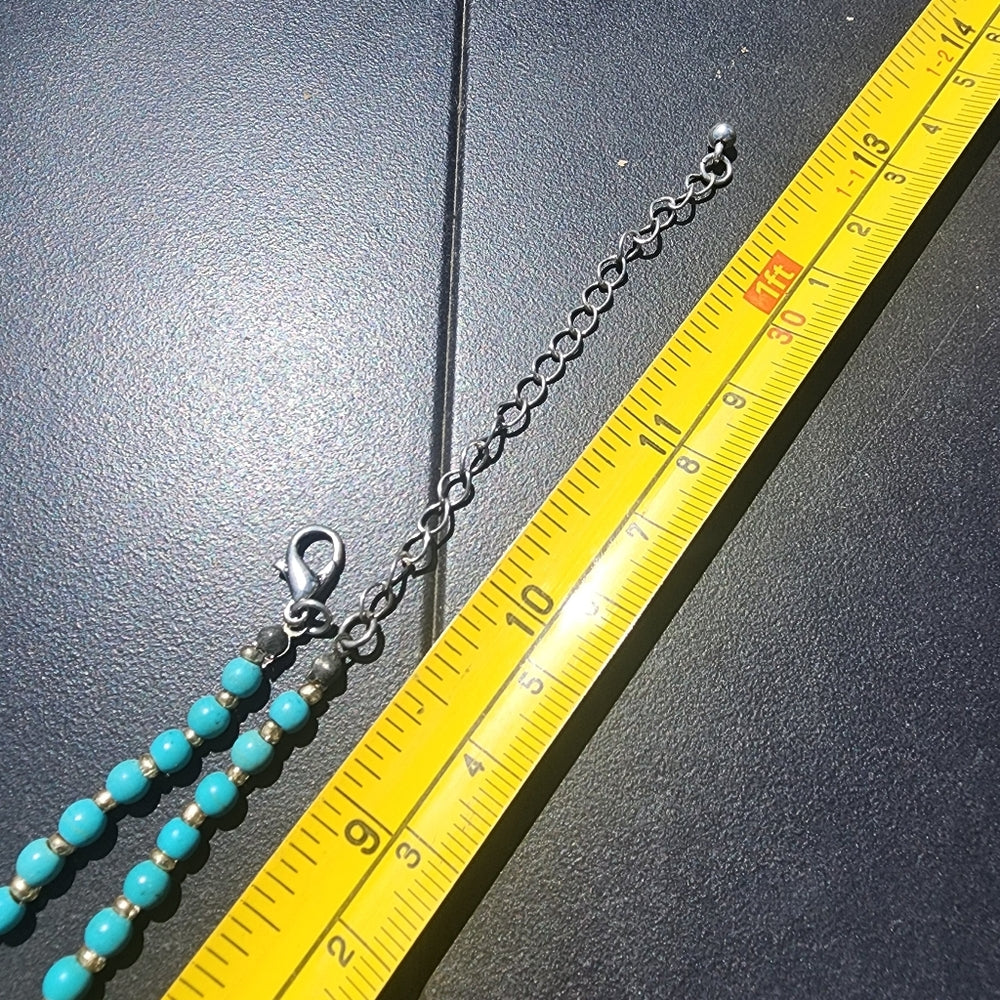 Bundle lot fashion costume jewelry 5 necklaces w cross pendant turquoise color