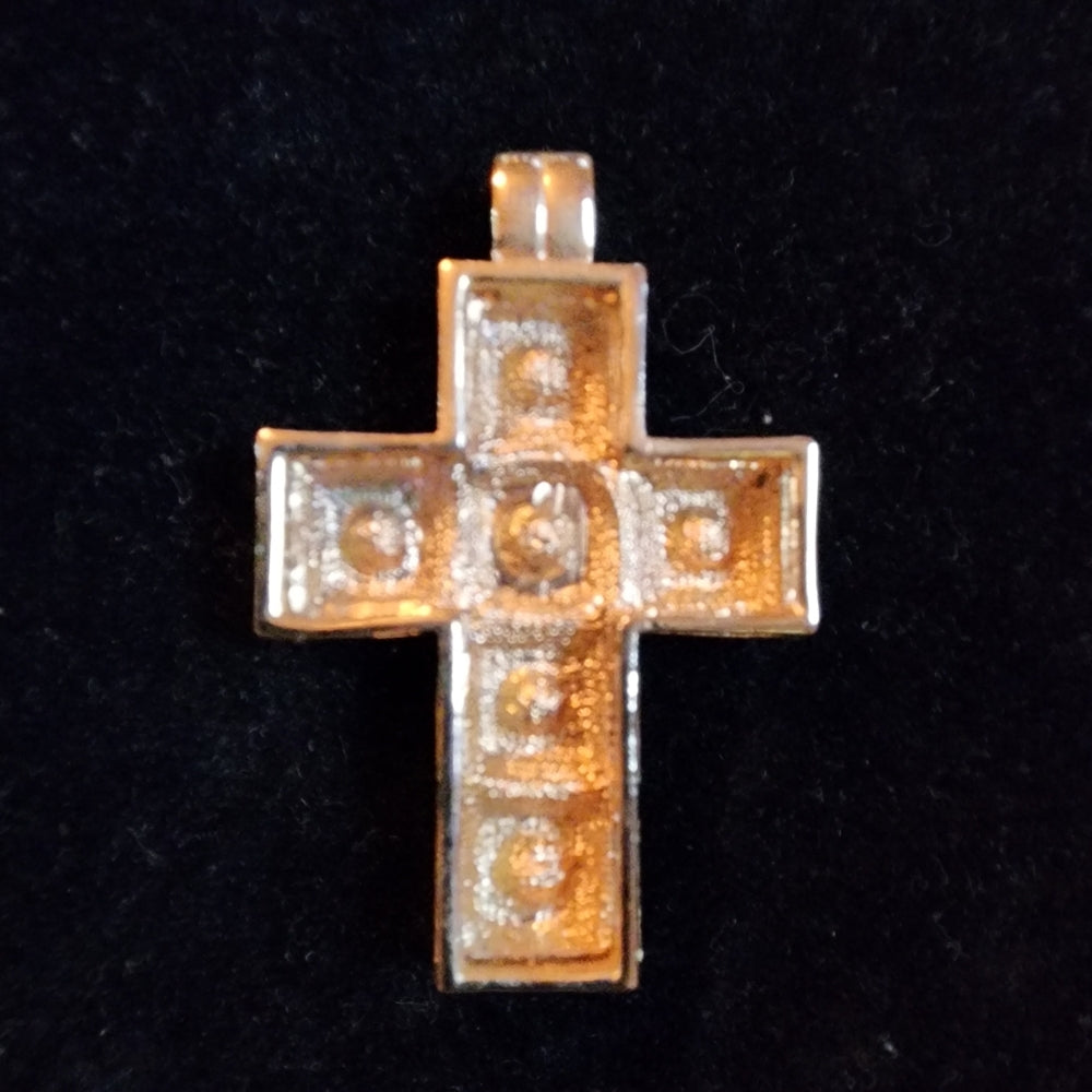 Fashion costume jewelry rhinestone cross pendant for necklace gold tone