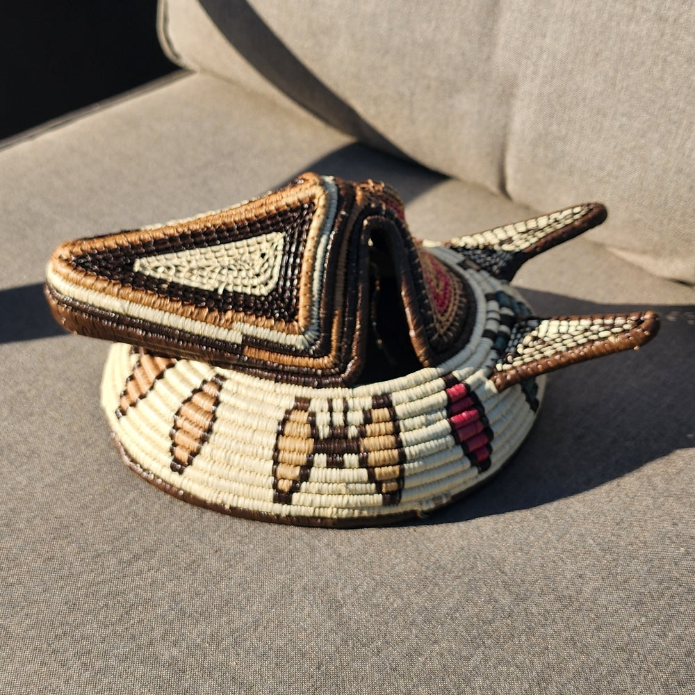 Nemboro Embera  hand woven Tribal Art Fibre Mask face wall accent