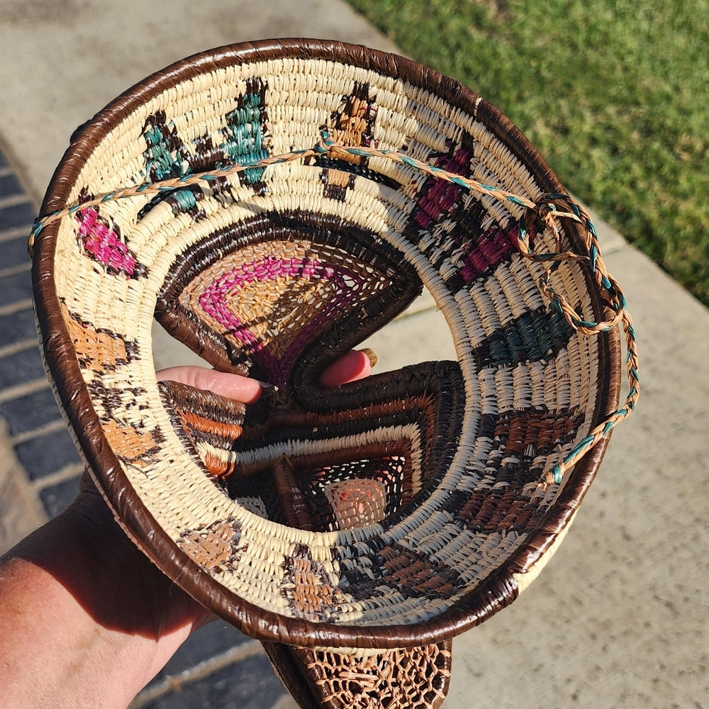 Nemboro Embera  hand woven Tribal Art Fibre Mask face wall accent