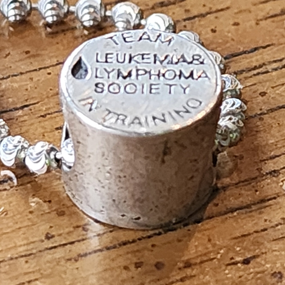Sterling silver pendant & necklace 26.2 marathon Leukemia Lymphoma society race