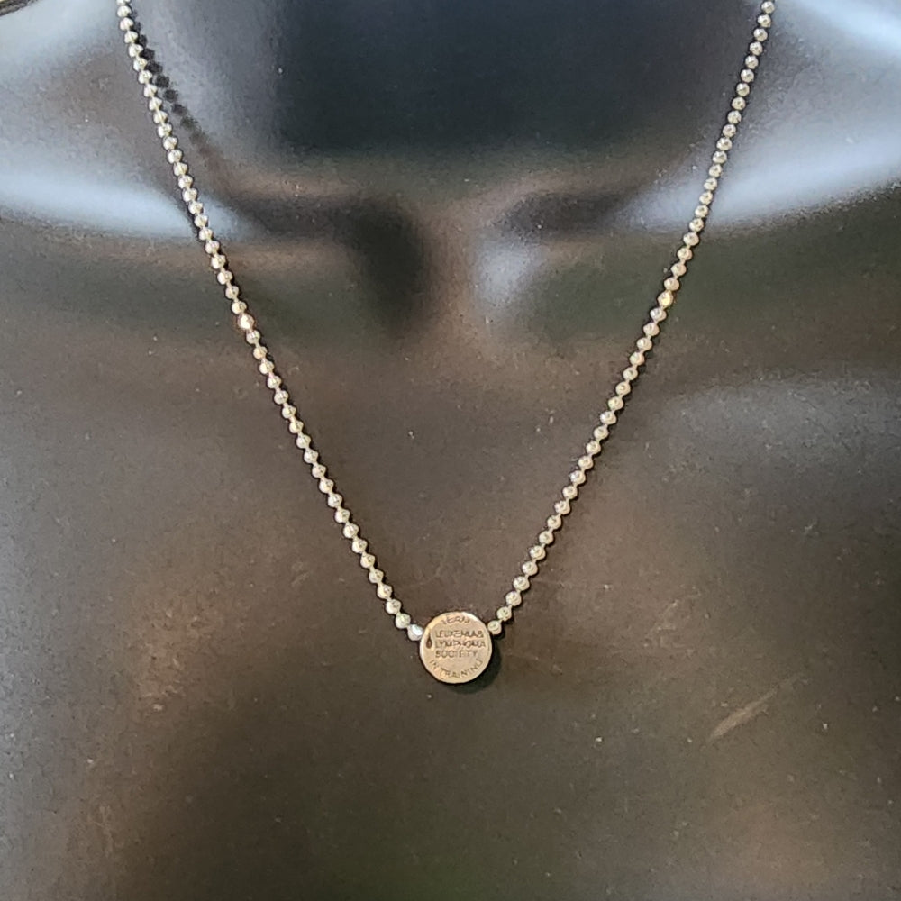 Sterling silver pendant & necklace 26.2 marathon Leukemia Lymphoma society race