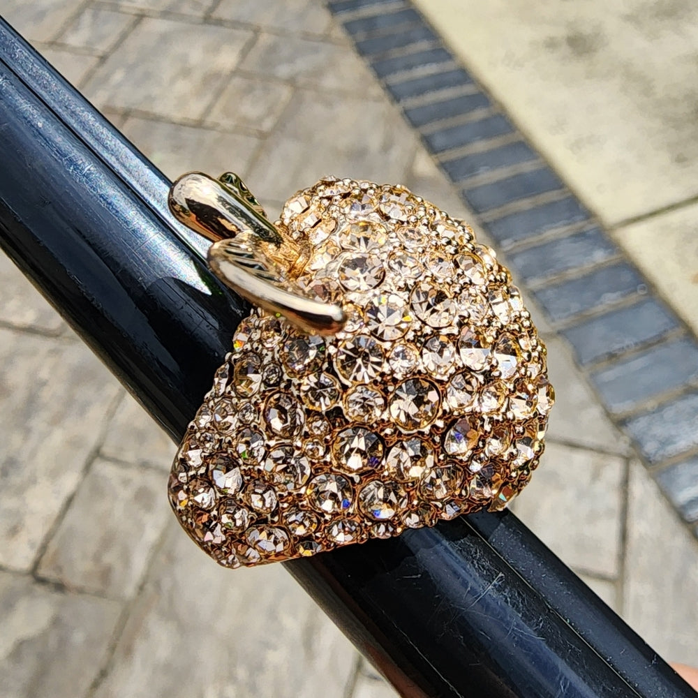 Designer Marc by Marc Jacobs huge chunky rhinestone apple ring size 6 to 8 bling