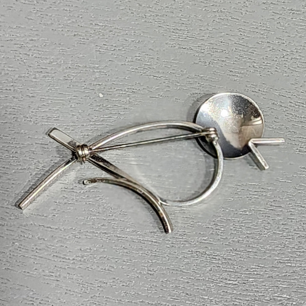 Vintage Beau Sterling silver modernist mid century bird brooch pin