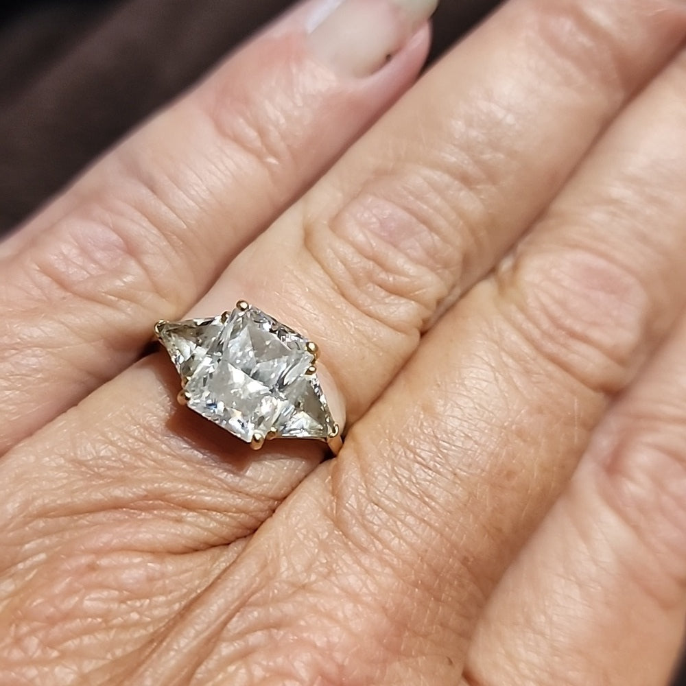 14k karat yellow gold cz wedding engagement promise ring