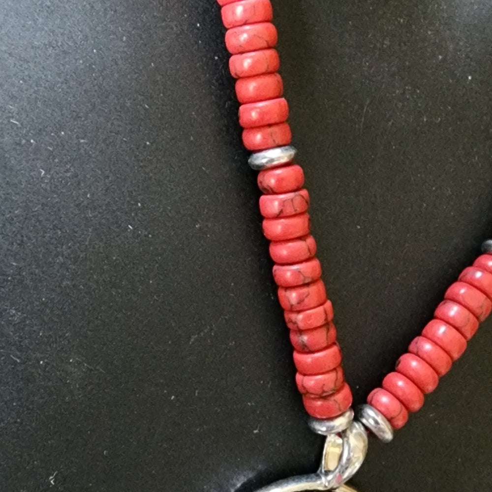 Chaps southwestern red necklace designer fashion costume jewelry