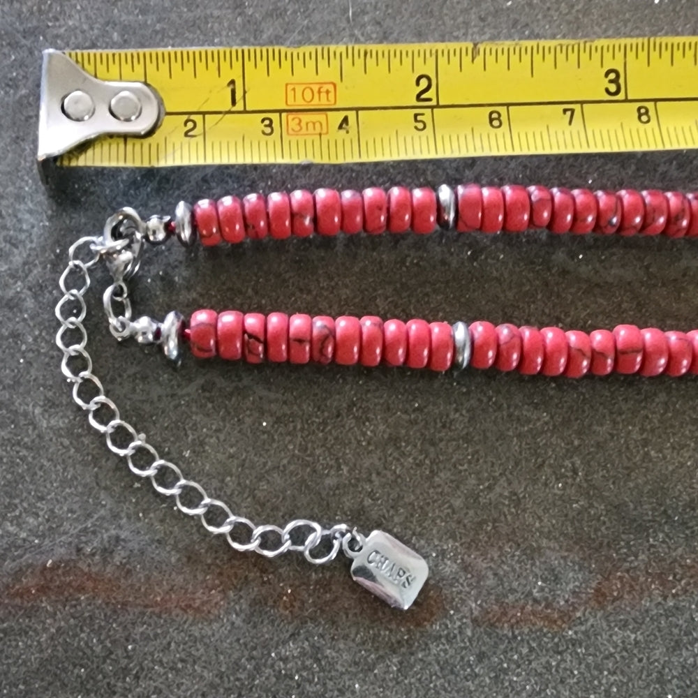 Chaps southwestern red necklace designer fashion costume jewelry