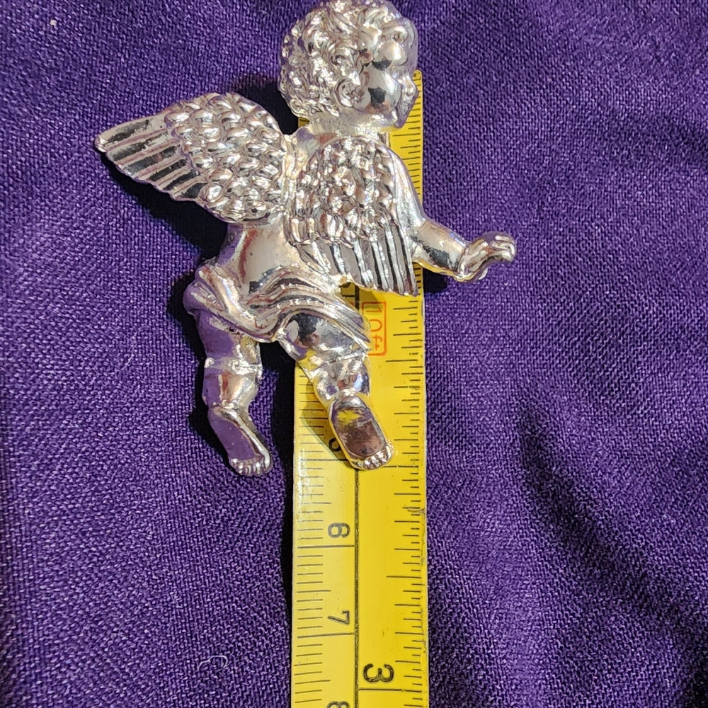 Gift bundle lot  4 cherub angles cupid silver tone brooch scarf pin pendant j…