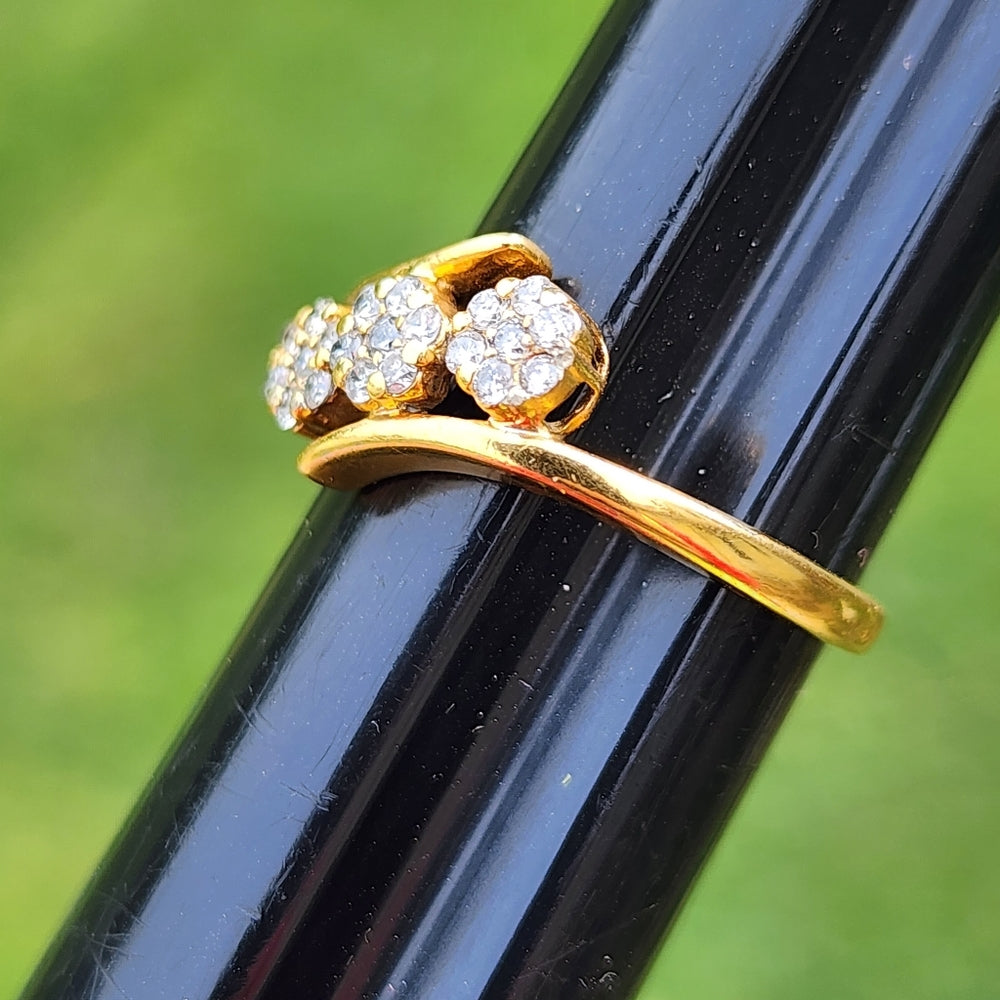 14k karat yellow gold wedding engagement promise diamond ring size 6.75