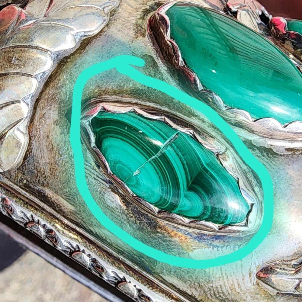 Native American Navajo Jerry Roan sterling silver malachite cuff bracele…
