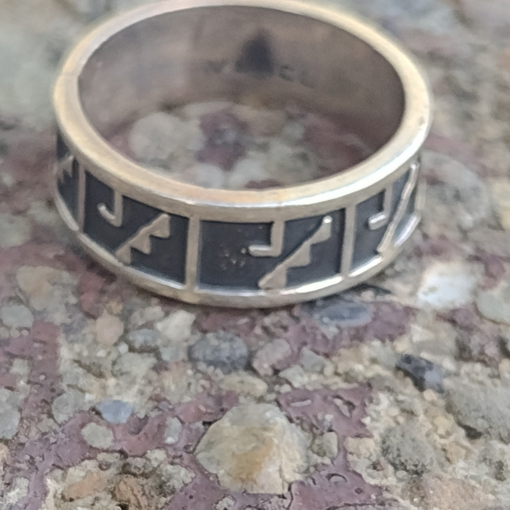 Vintage Mexican Sterling band ring size 7 wedding band engagement jewelry