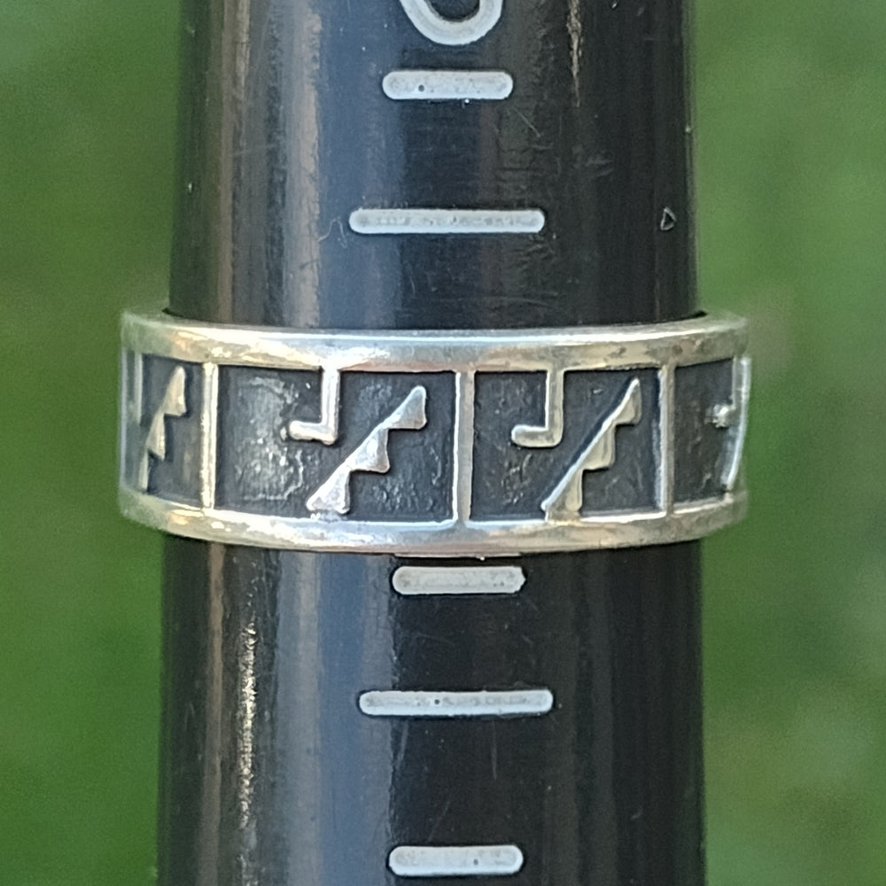 Vintage Mexican Sterling band ring size 7 wedding band engagement jewelry