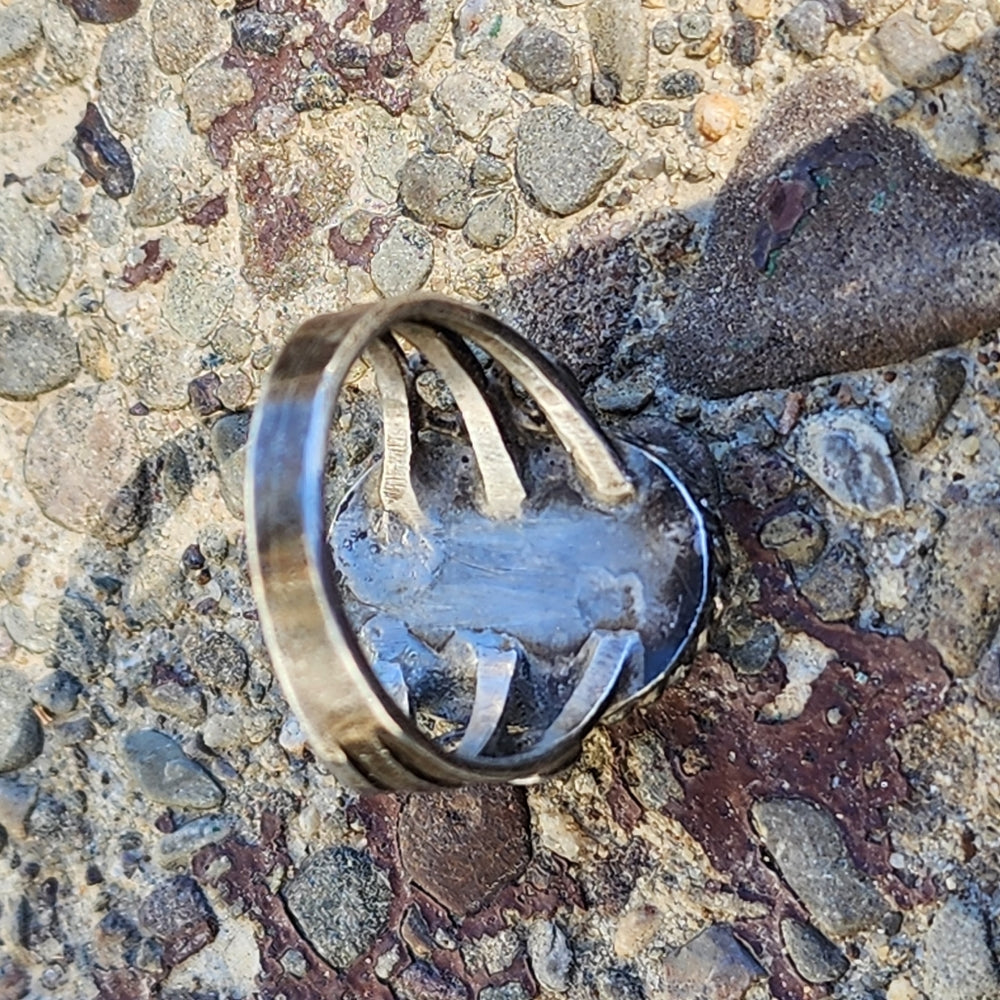 Vintage Sterling silver Native American Turquoise Ring as is size 8.5