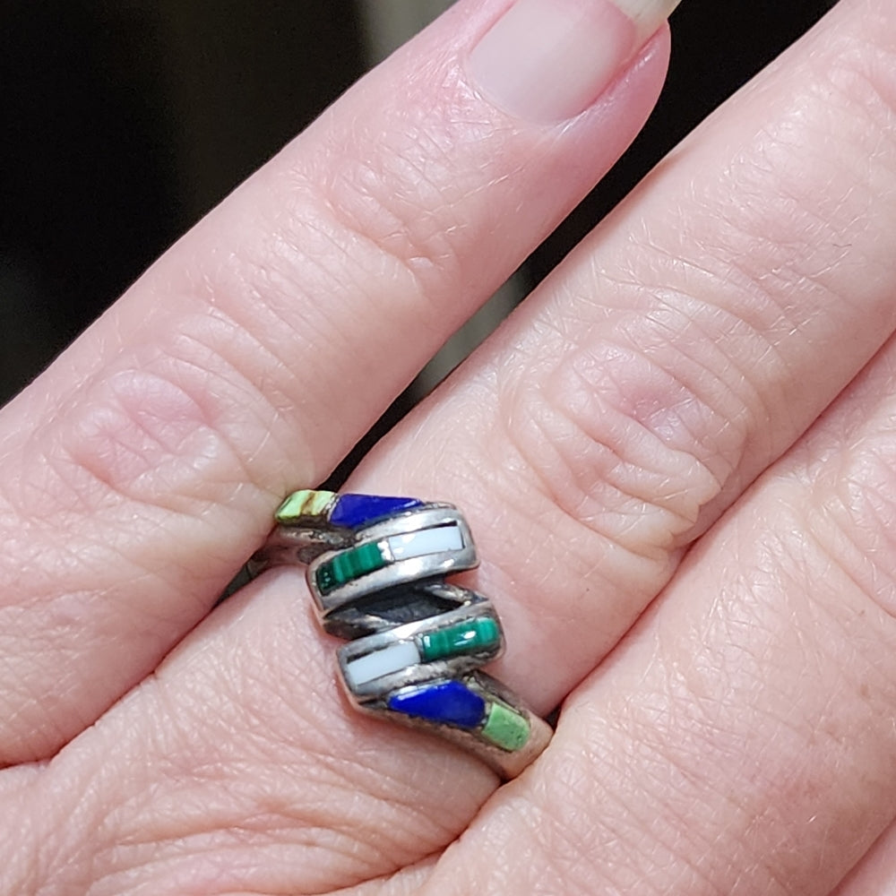 Native American sterling silver Zuni ring size 6.5 artist Laahty Morris …