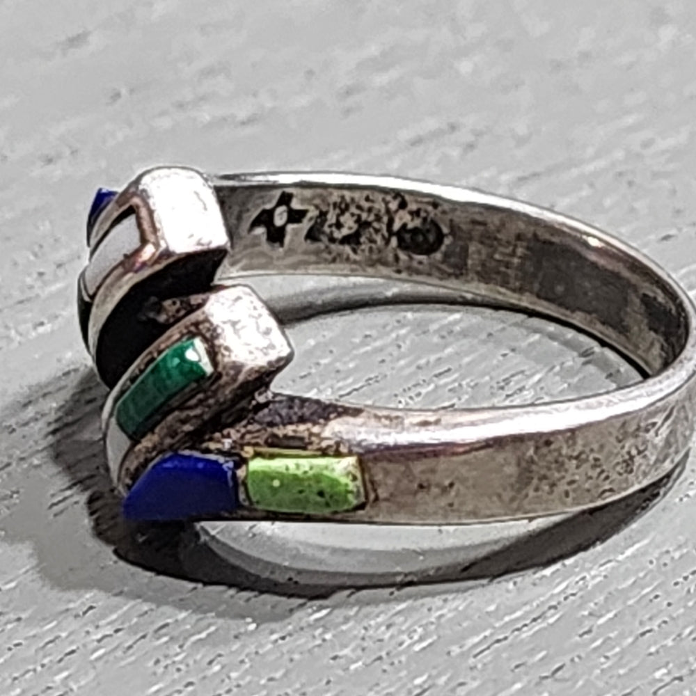 Native American sterling silver Zuni ring size 6.5 artist Laahty Morris …