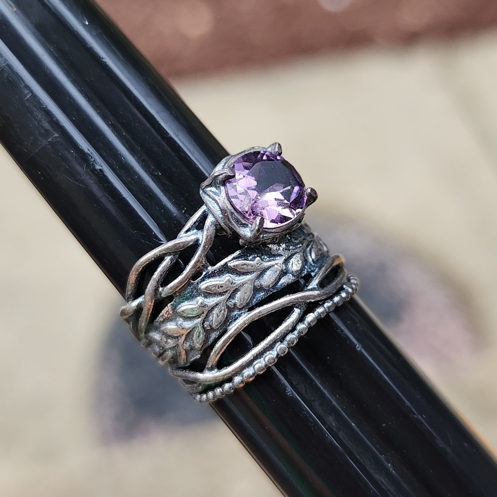 PZ israel Sterling silver amethyst layered look ring size 9.75 fine jewe…