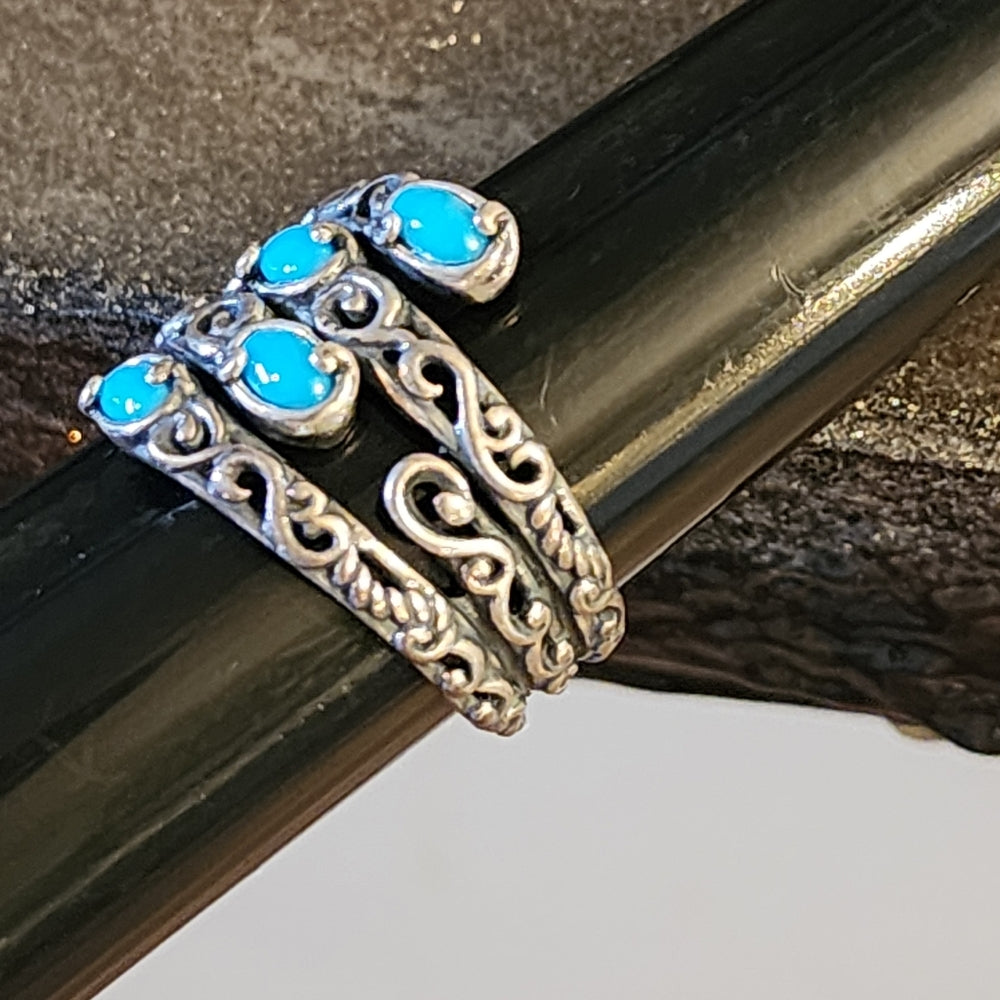 Sterling Silver Carolyn Pollack Relios Sleeping Beauty Turquoise ring size 10