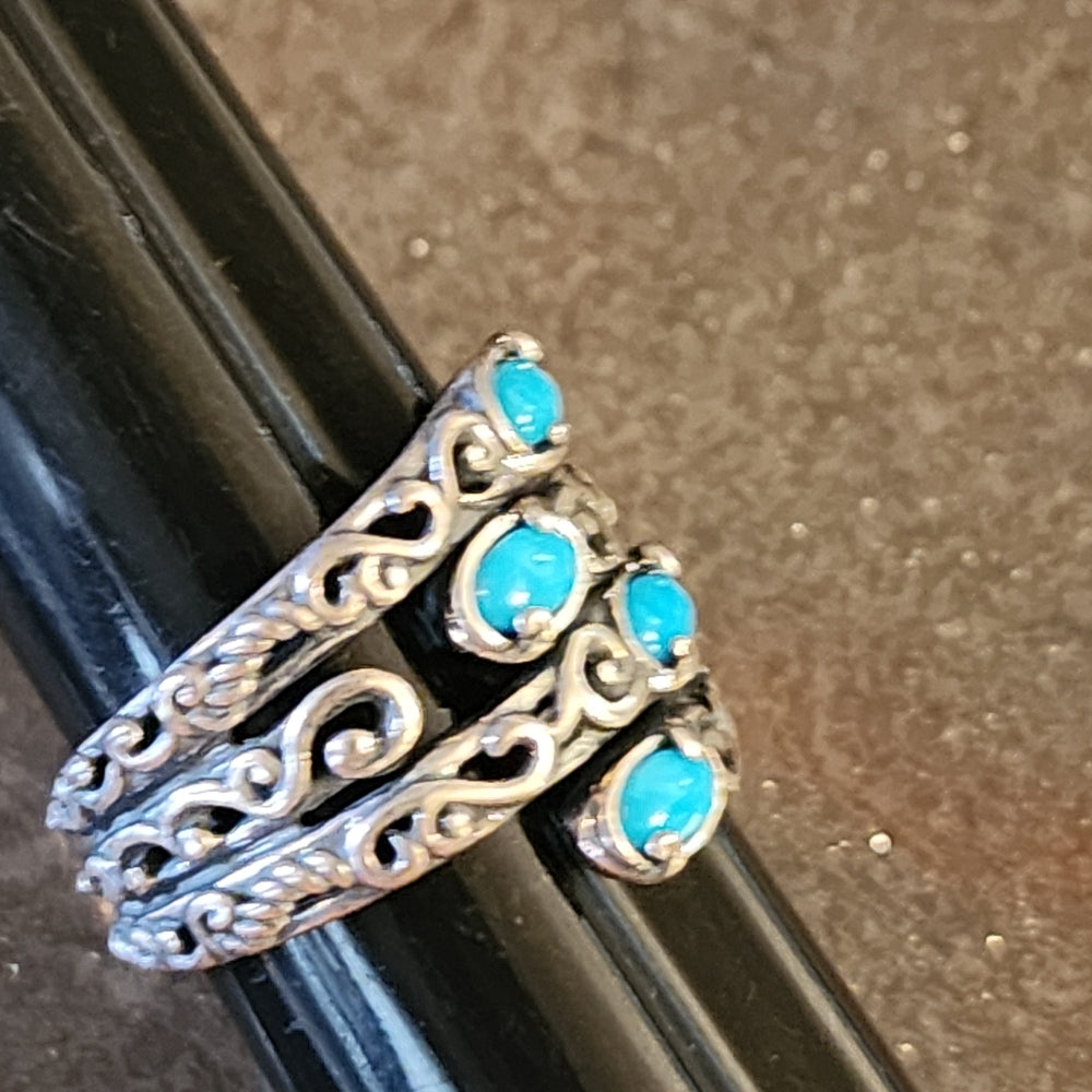 Sterling Silver Carolyn Pollack Relios Sleeping Beauty Turquoise ring size 10