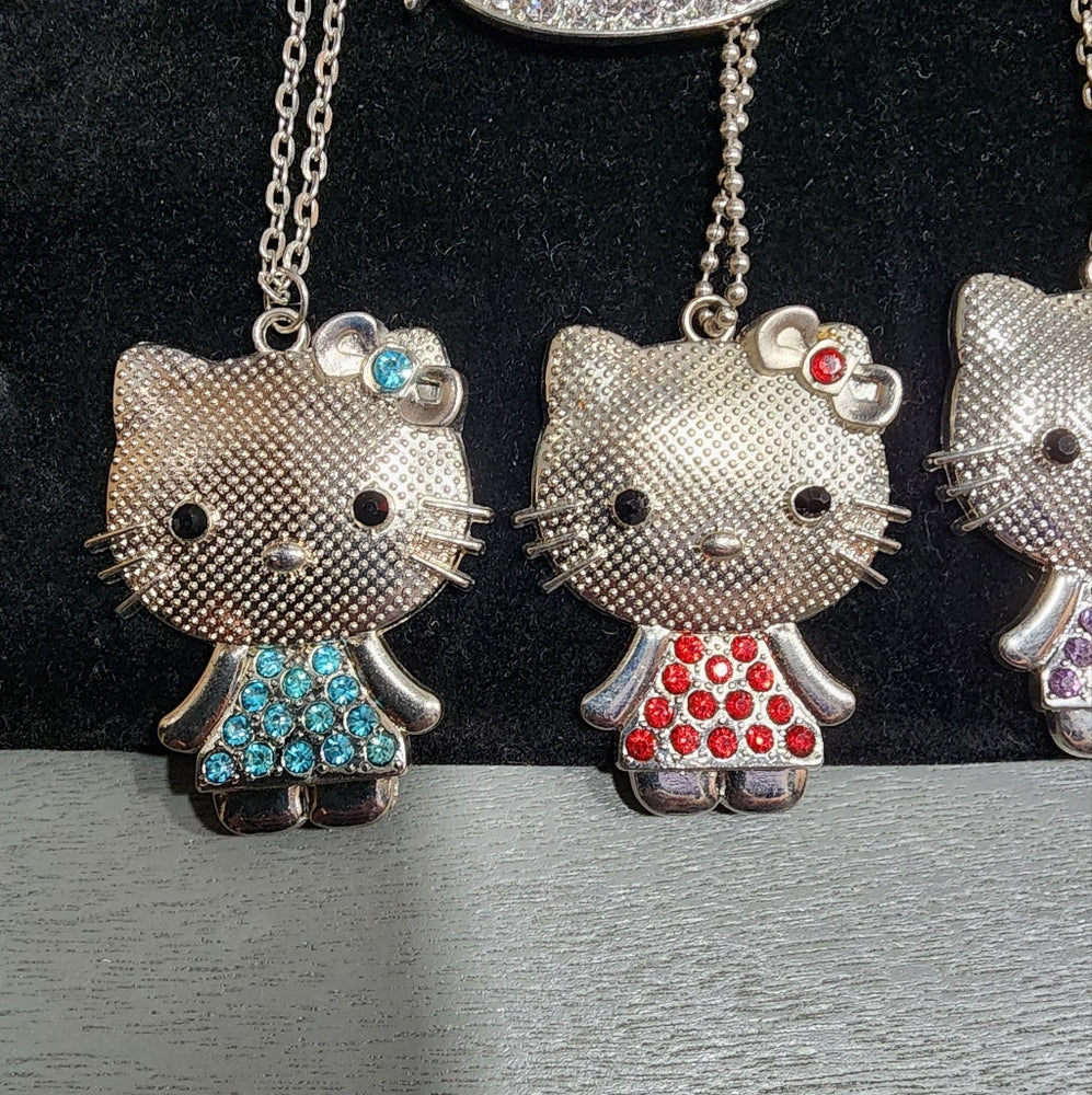 Jewelry  Lot 6 hello kitty necklaces w pendant rhinestones cats