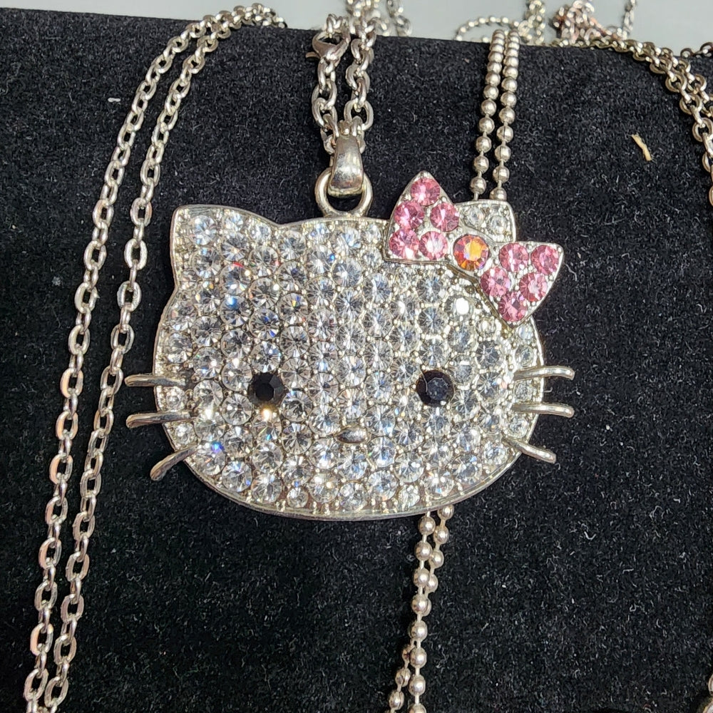 Jewelry  Lot 6 hello kitty necklaces w pendant rhinestones cats