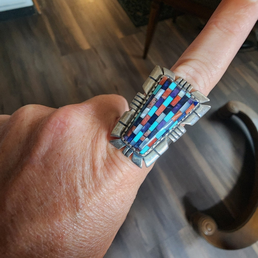 Carolyn Pollack Relios Sterling silver jewelry  ring size 10 inlay turquoise