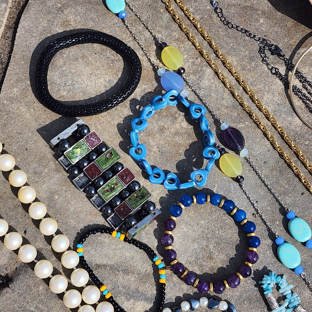 Lot of costume jewelry necklaces bracelets fashion