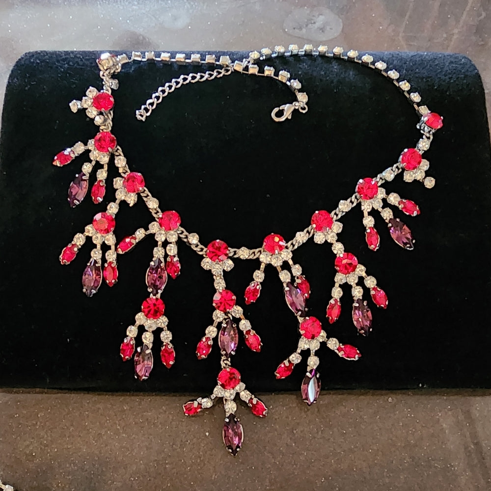Fashion rhinestone costume jewelry 4pc lot earings bracelets brooch