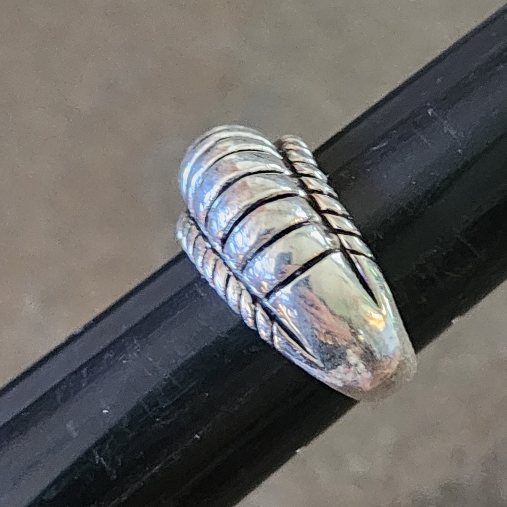 Modern sterling silver ring size 7.5 wedding engagement band Fine Jewelry