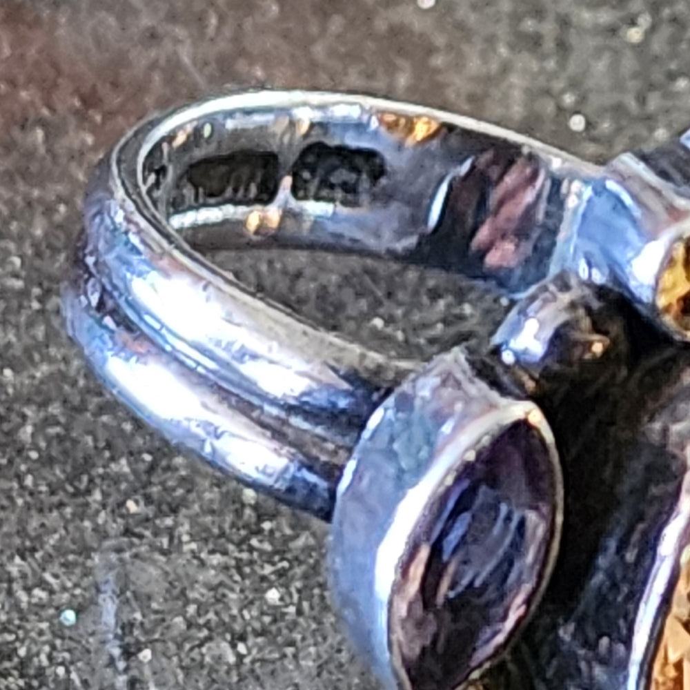 Designer Nicky Butler Sterling silver multigstone ring size 7 fine jewelry