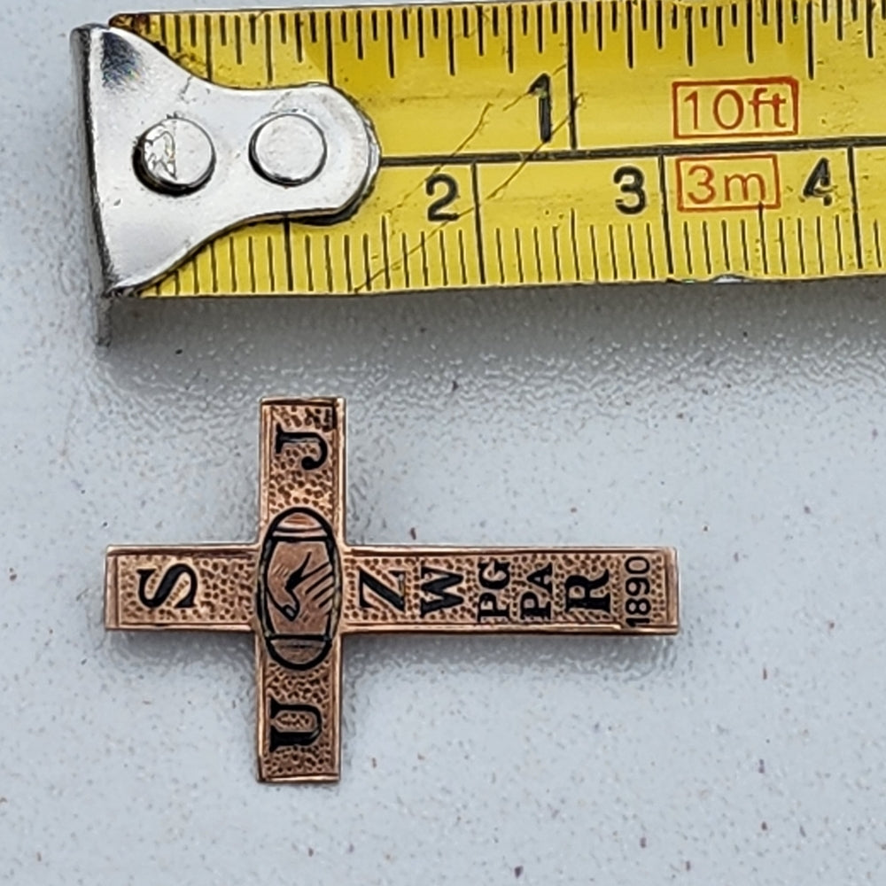 Odd Fellows Mason Antique cross pin maybe gold 1890 Lodge fraternal