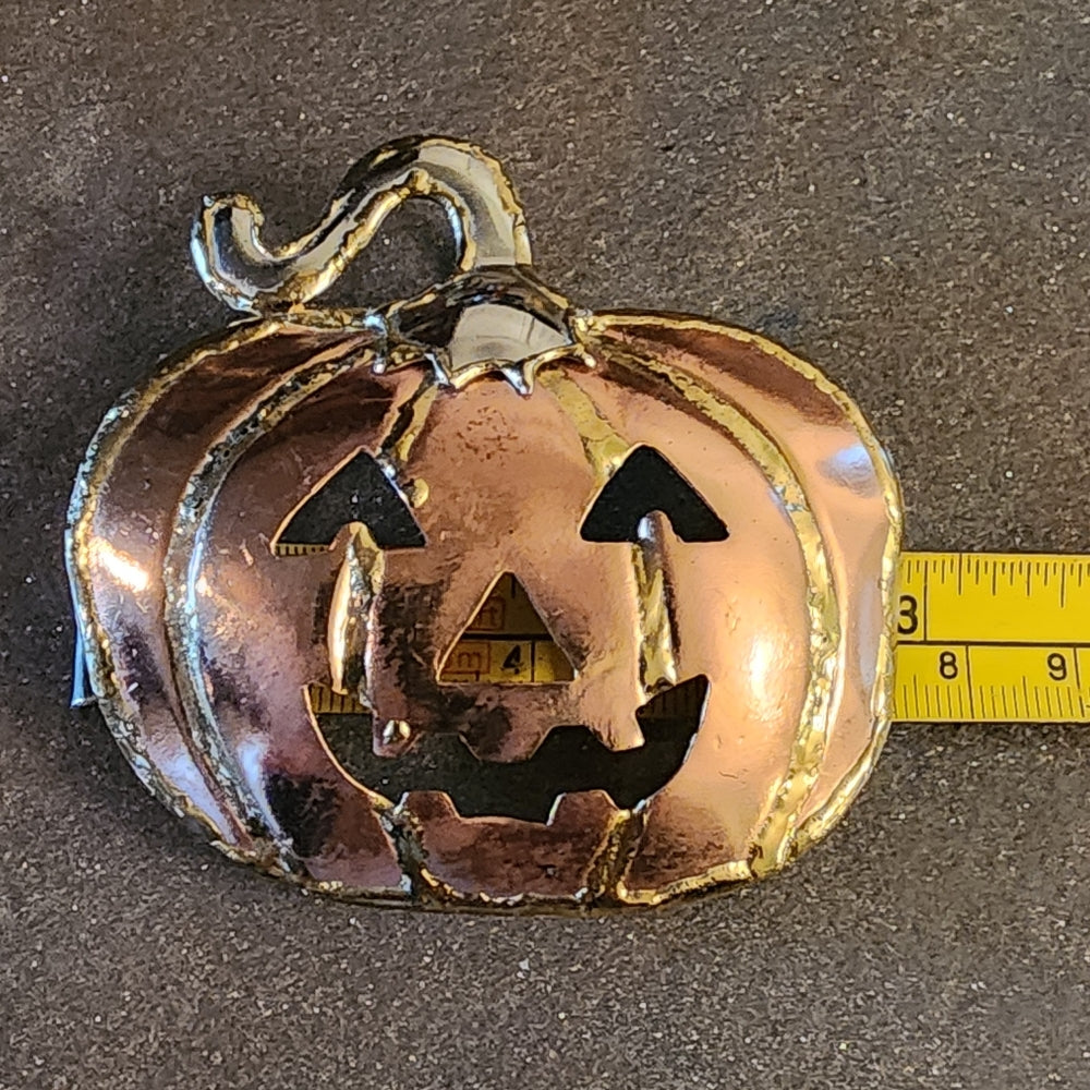 Handmade mixed metal pumpkin pendant brooch scarf pin fashion jewelry