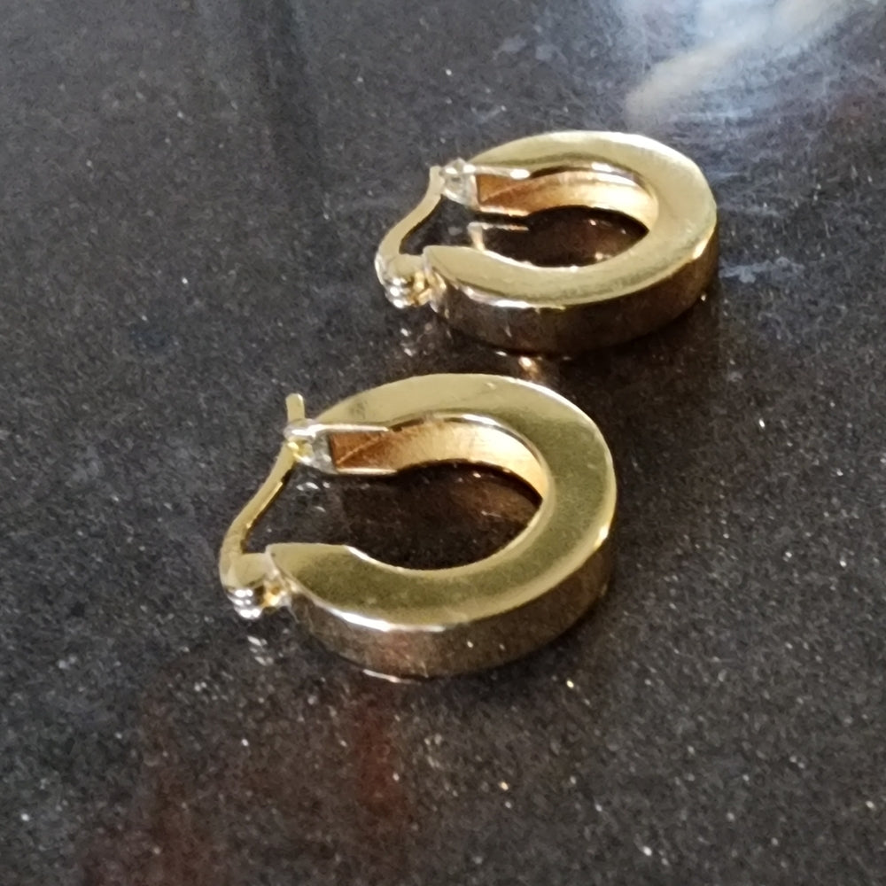 Sterling Silver Gold vermeil minimalist hoop earrings petite fine  jewelry