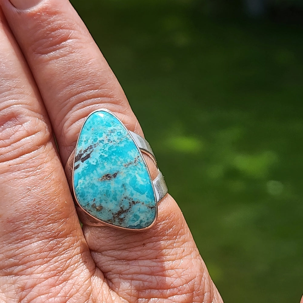 Sterling silver Jay King Desert Rose company turquoise ring size 8.5