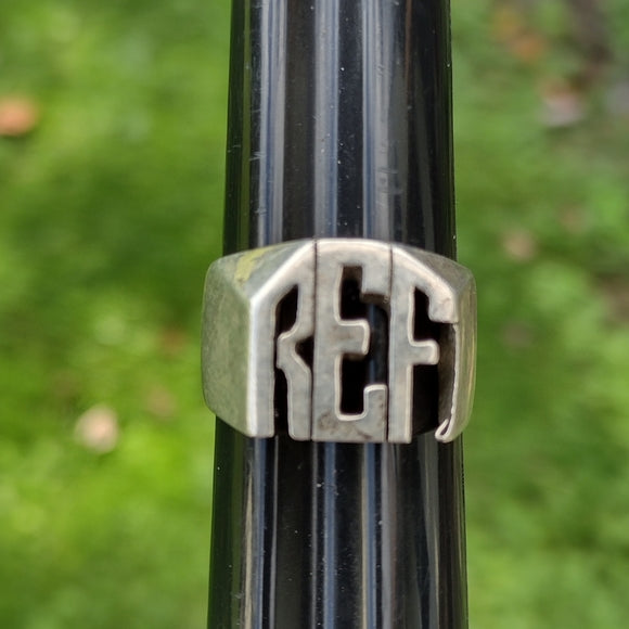 Antique sterling silver 925 REF ring initials size 8.5