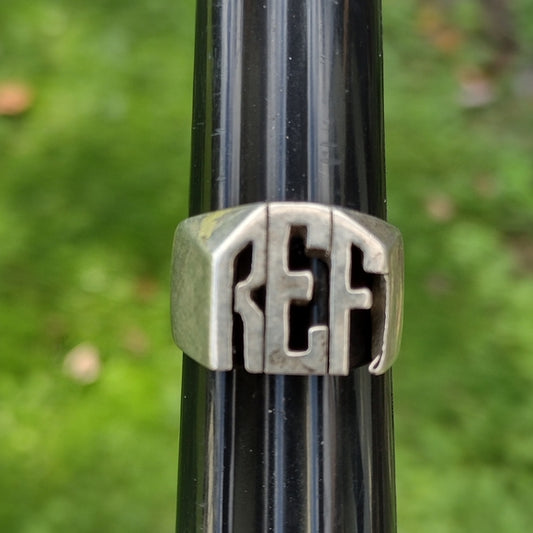 Antique sterling silver 925 REF ring initials size 8.5