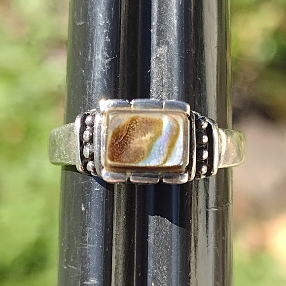 Vintage 925 sterling silver ring size 6.5 abalone shell