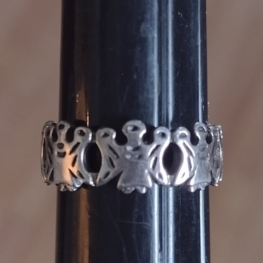 Sterling silver ring with angels size 7