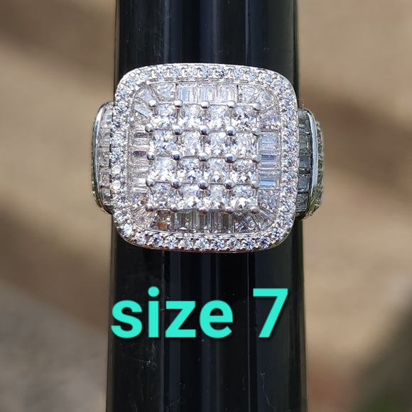 Sterling silver cubic zirconia ring size 7 engagement wedding promise