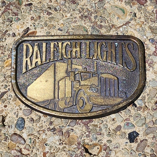 Raleigh lights truck driving belt buckle